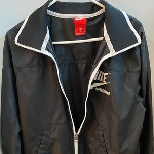 black and white nike windbreaker